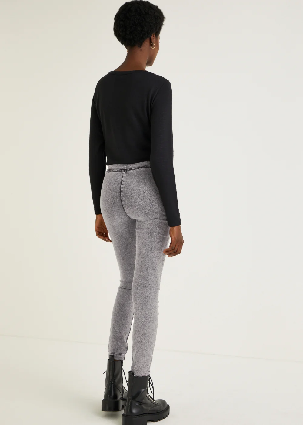 Papaya Petite Rosie Grey Biker Jeggings - 6 Image 3