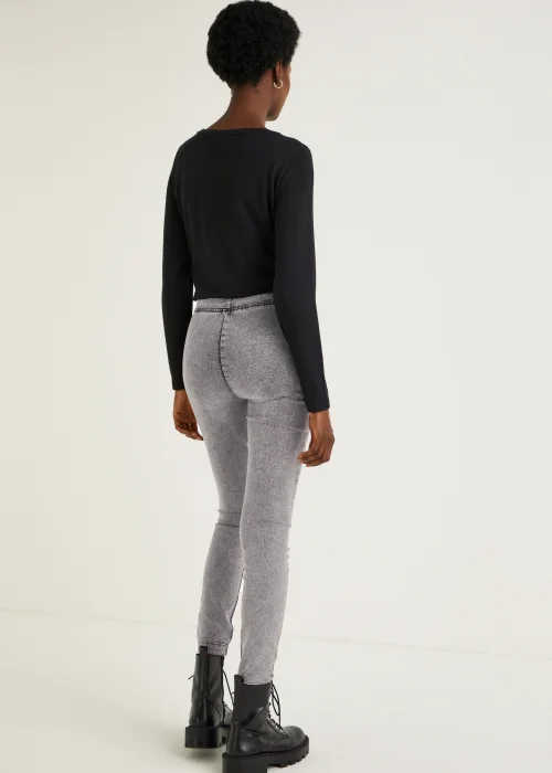 Papaya Petite Rosie Grey Biker Jeggings - 6 Image 3