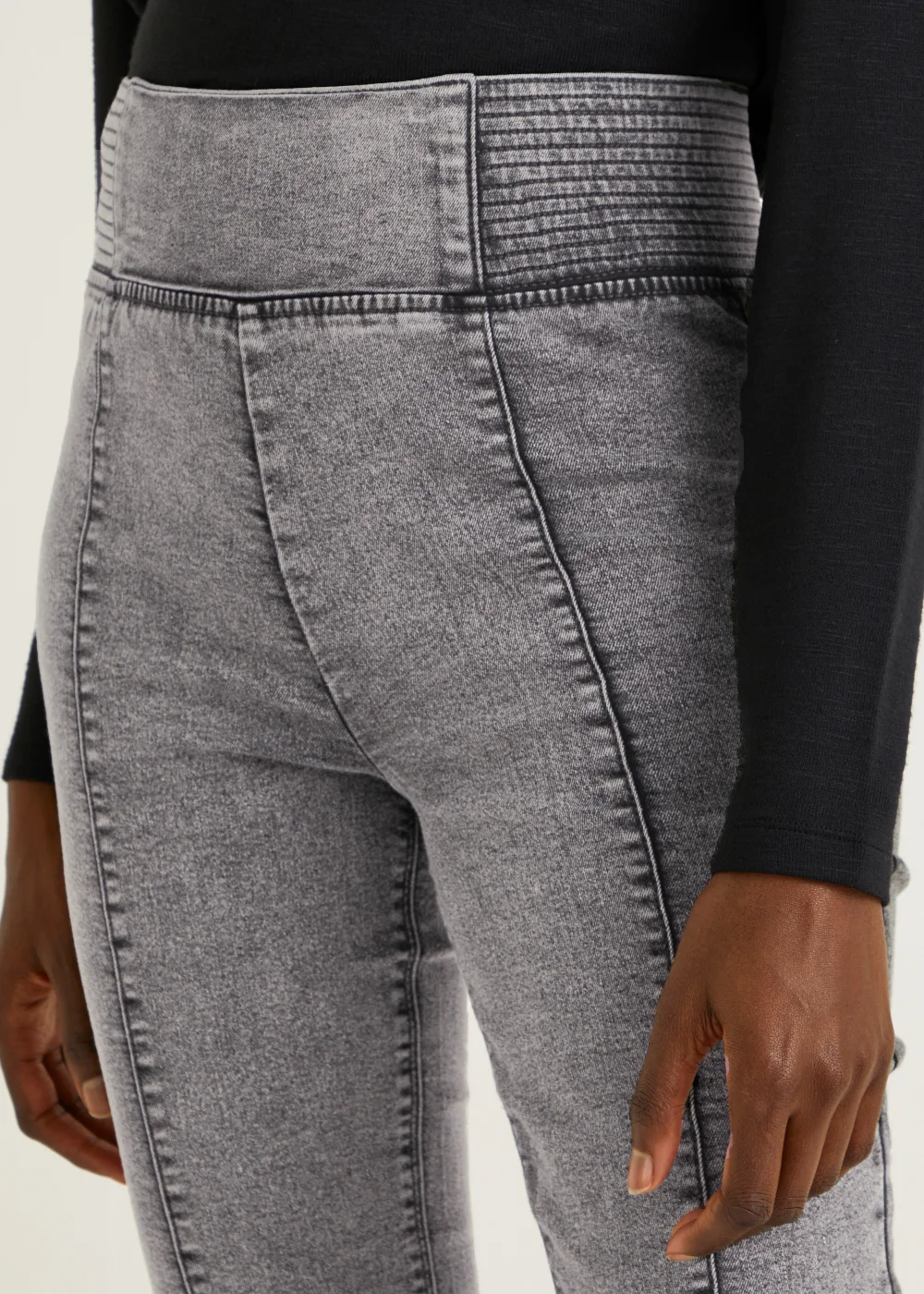 Papaya Petite Rosie Grey Biker Jeggings - 6 Image 4