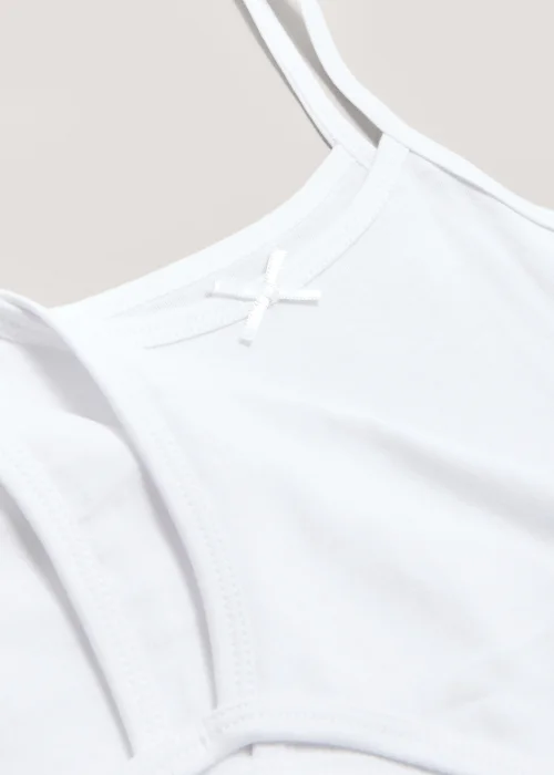 Girls 3 Pack White Cami Vests (2-13yrs) - 2-3 Yrs Image 2