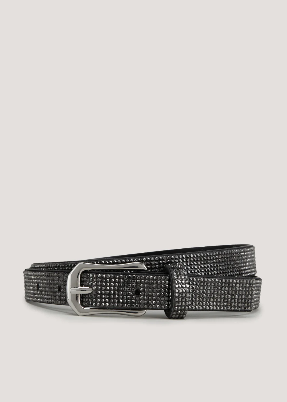 Black Heat Seal Skinny Belt - Small Image 1