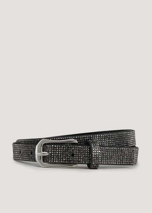 Black Heat Seal Skinny Belt - Small Image 1