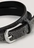 Black Heat Seal Skinny Belt - Small Image 2