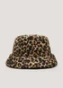 Black & Leopard Print Reversible Bucket Hat - One Size Image 1