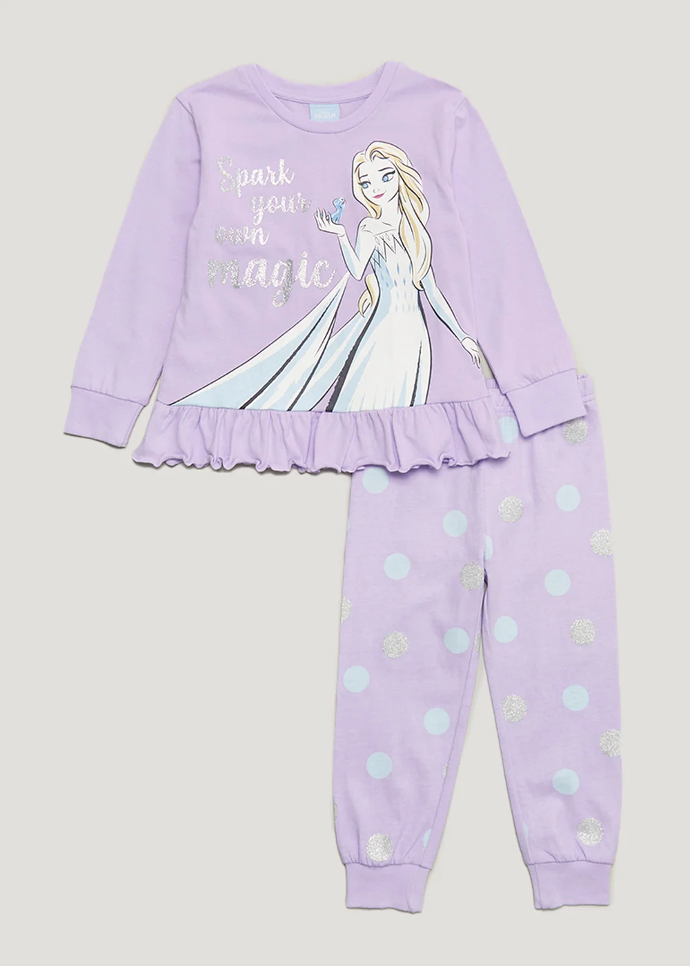 Girls Lilac Ombre Frozen Pyjama Set (2-9yrs) - Age 2 - 3 Years Image 1