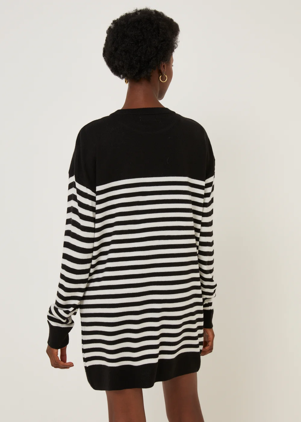 Black Stars & Stripes Knitted Tunic Dress - S Image 3