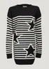 Black Stars & Stripes Knitted Tunic Dress - S Image 1