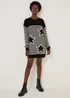 Black Stars & Stripes Knitted Tunic Dress - S Image 2