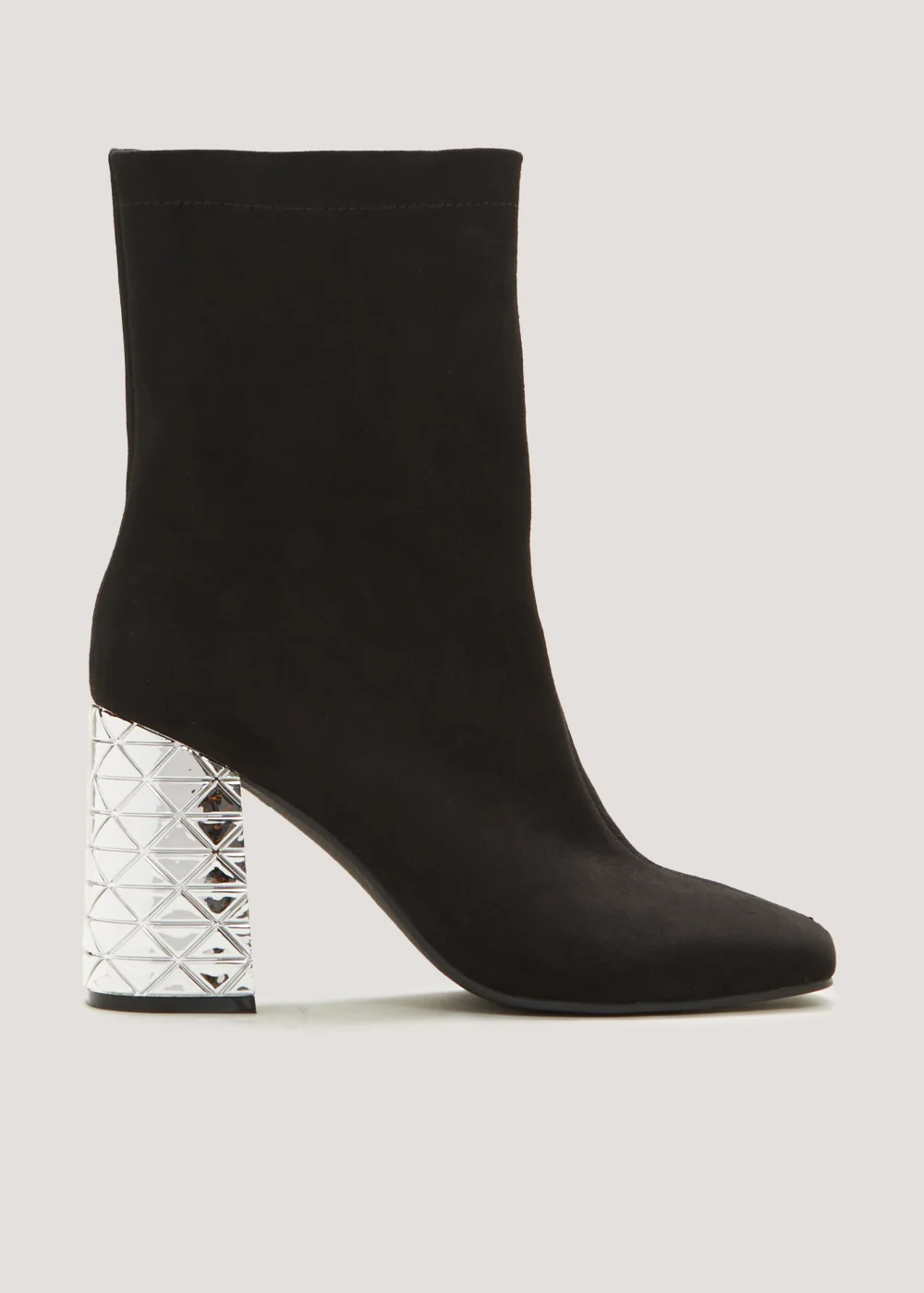Black Embellished Block Heel Boots - 7 Image 1