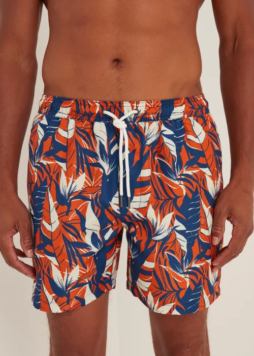 Orange Floral Swim Shorts - Small Image 4