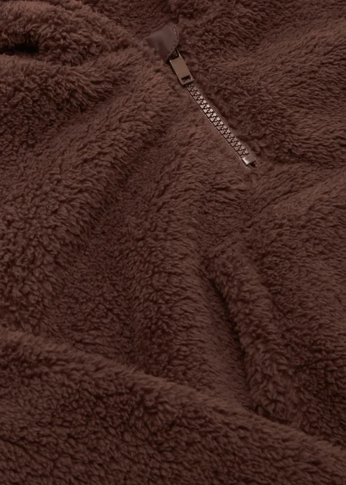 Girls Candy Couture Brown Borg Cropped Hoodie (9-16yrs) - 9 Yrs Image 2