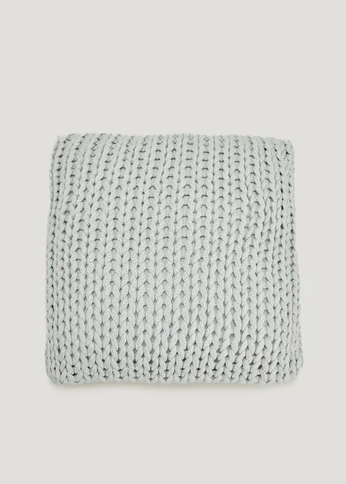 Grey Chunky Knit Cushion (43cm x 43cm) Image 1