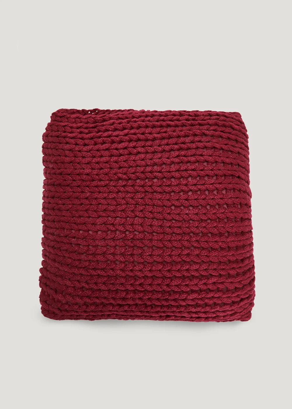 Red Chunky Knit Cushion (43cm x 43cm) Image 1