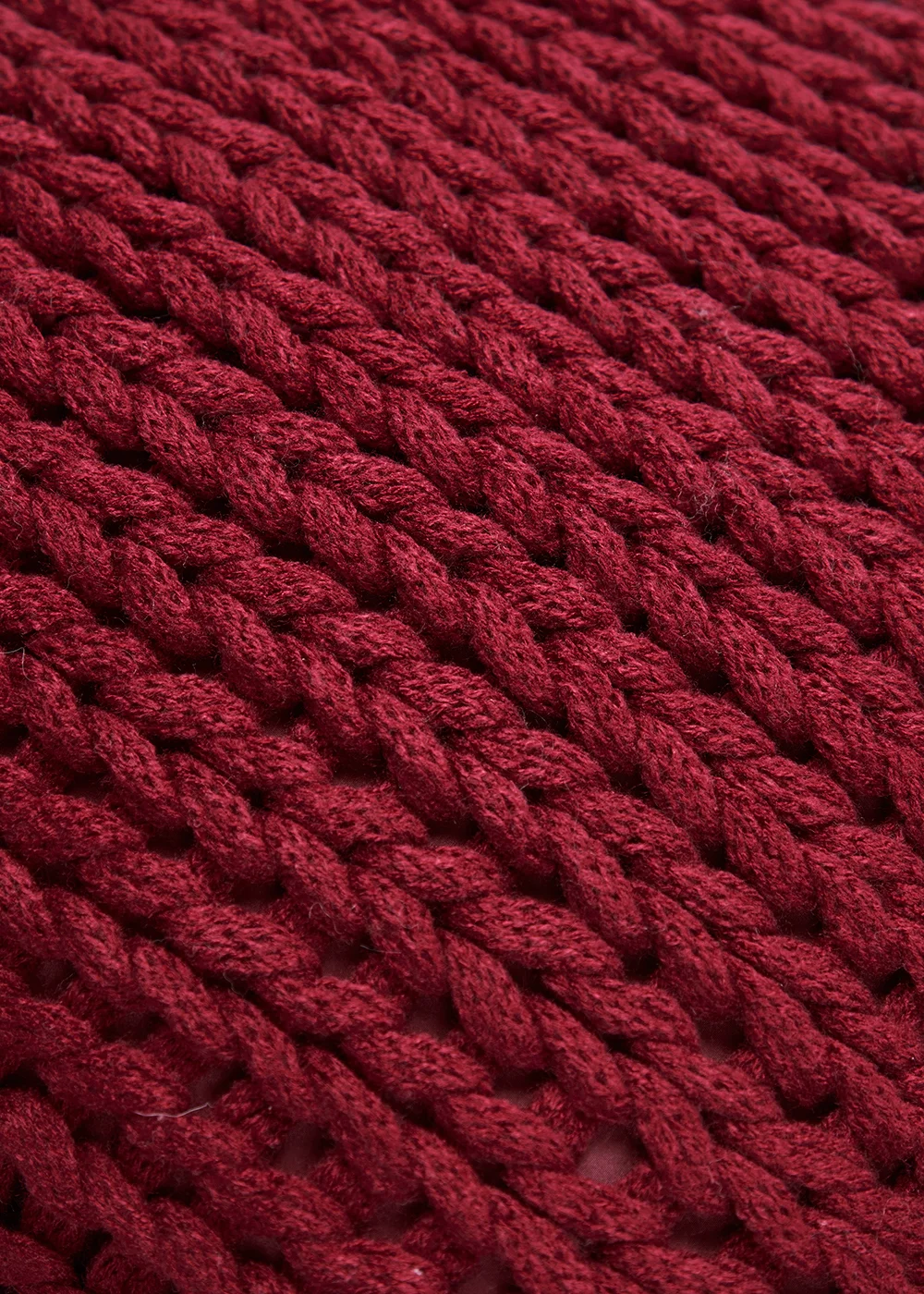 Red Chunky Knit Cushion (43cm x 43cm) Image 2