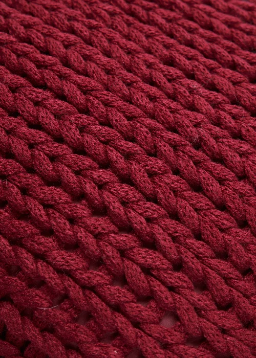 Red Chunky Knit Cushion (43cm x 43cm) Image 2