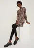 Brown Leopard Print Longline Shirt - 8 Image 5