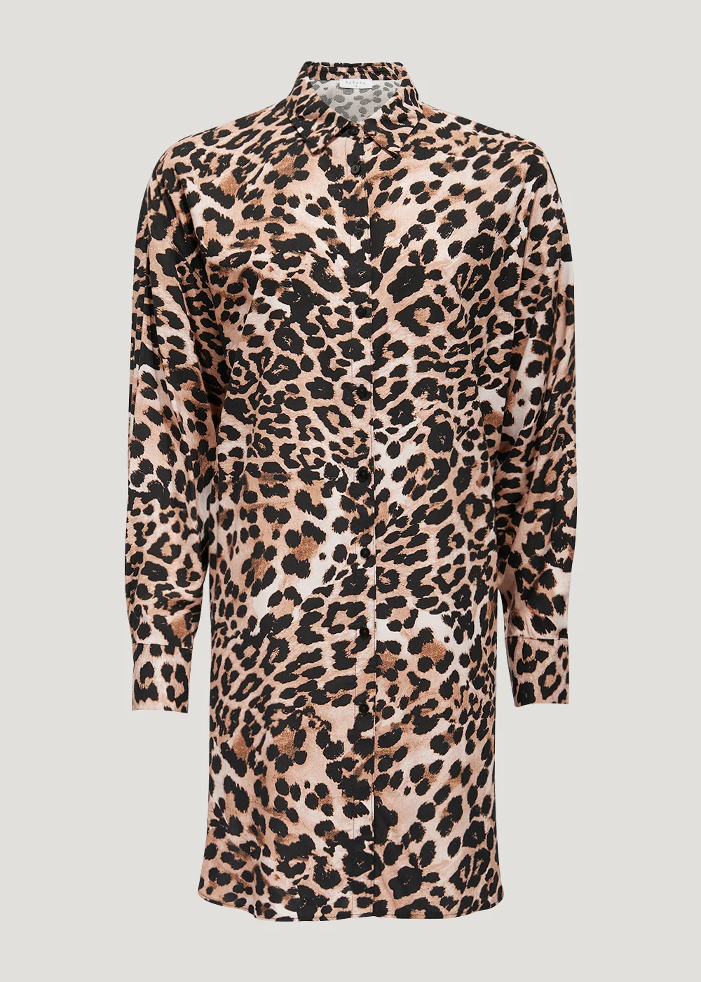 Brown Leopard Print Longline Shirt - 8 Image 1