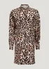 Brown Leopard Print Longline Shirt - 8 Image 1