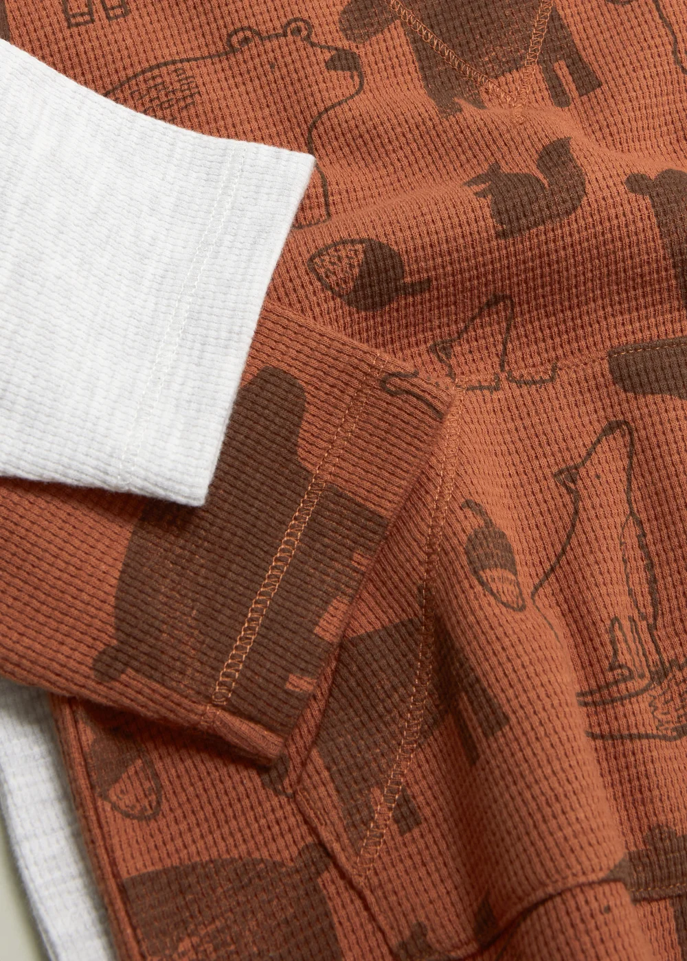 Boys 2 Pack Plain & Wild Animal Long Sleeve T-Shirts (9mths-6yrs) - Age 9 - 12 Months Image 2