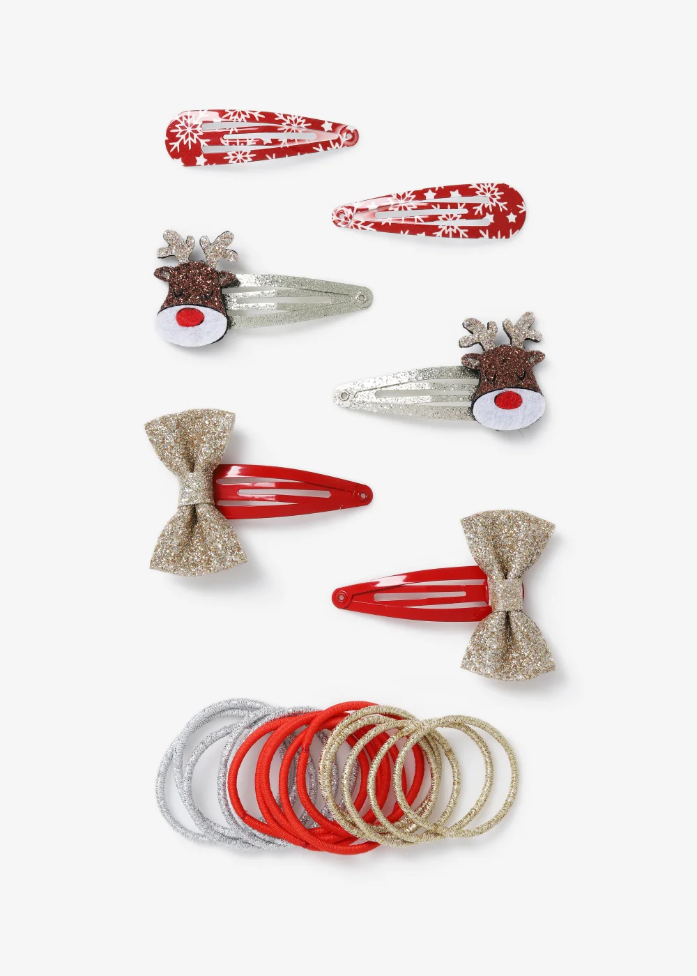 Girls Christmas Reindeer Hair Multipack - One Size Image 1