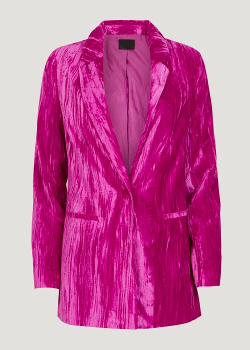 Be Beau Pink Crsuhed Velvet Blazer - 6 Image 4