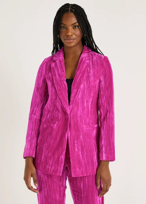 Be Beau Pink Crsuhed Velvet Blazer - 6 Image 1