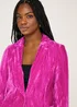 Be Beau Pink Crsuhed Velvet Blazer - 6 Image 3