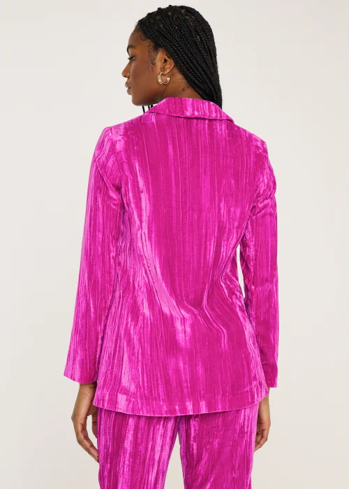 Be Beau Pink Crsuhed Velvet Blazer - 6 Image 2