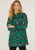 Be Beau Green Leopard Print Satin Shirt - 6 Image 1