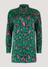 Be Beau Green Leopard Print Satin Shirt - 6 Image 4