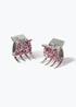 2 Pack Pink Crystal Mini Hair Claws - One Size Image 1