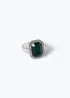 Green Glass Stone Cocktail Ring - 17mm Image 1