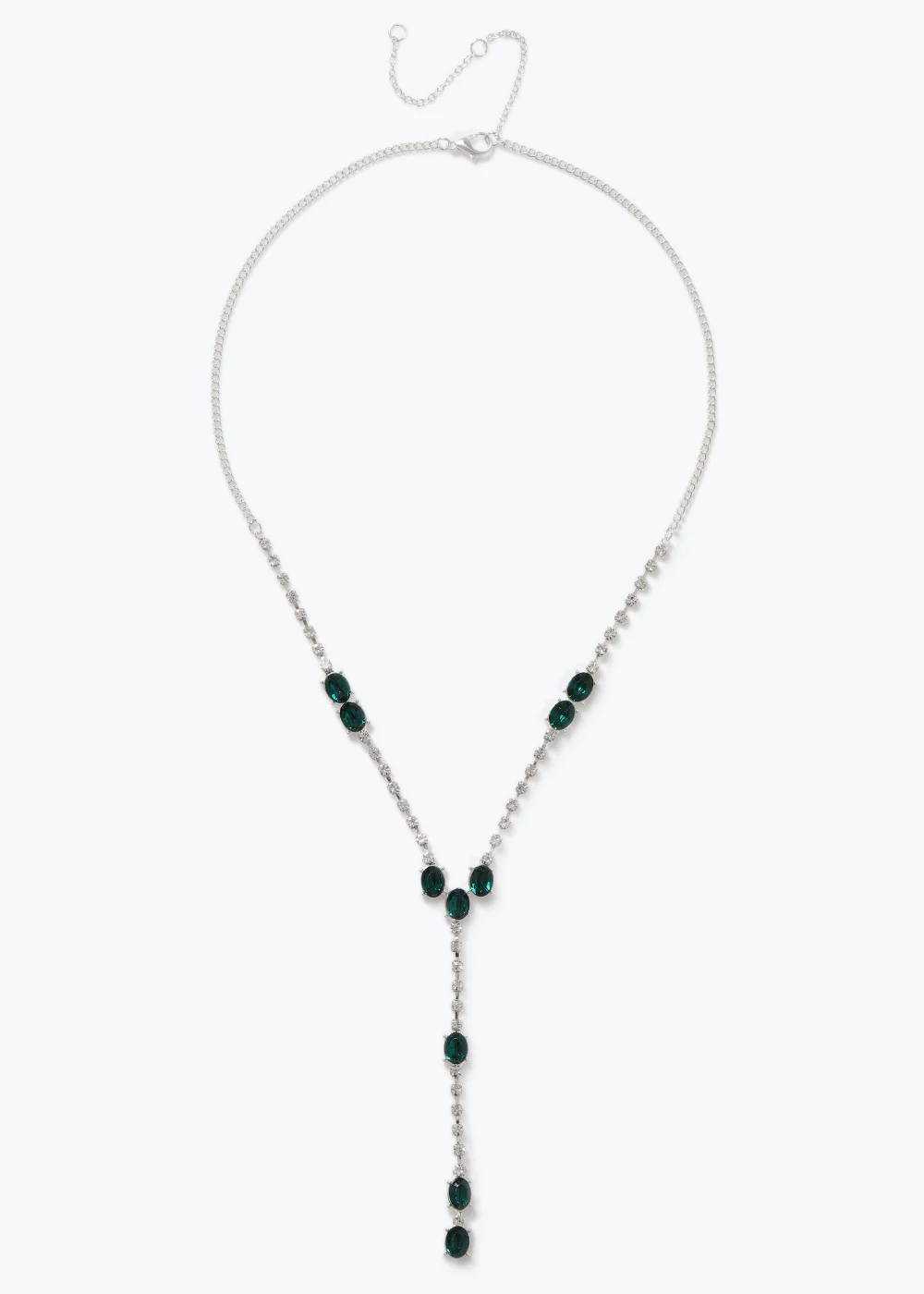 Green Y Neck Collar Necklace - One Size Image 1