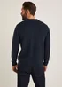 Navy Colour Block Crew Neck Jumper - Small Image 2