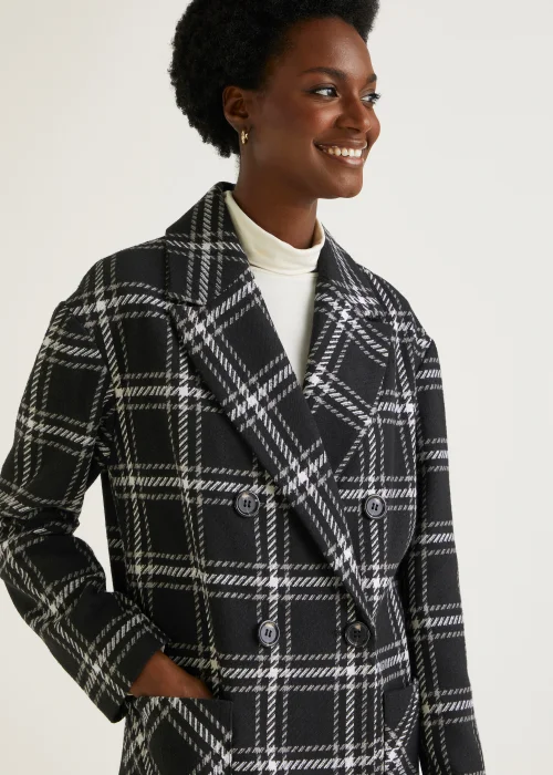 Black Check Double Breasted Coat - 8 Image 4