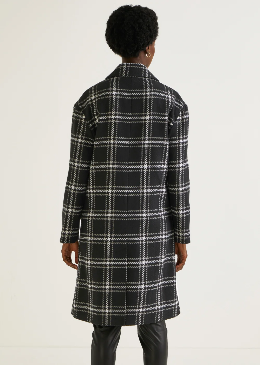 Black Check Double Breasted Coat - 8 Image 5