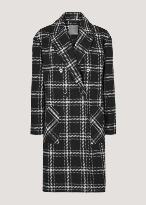 Black Check Double Breasted Coat - 8 Image 2