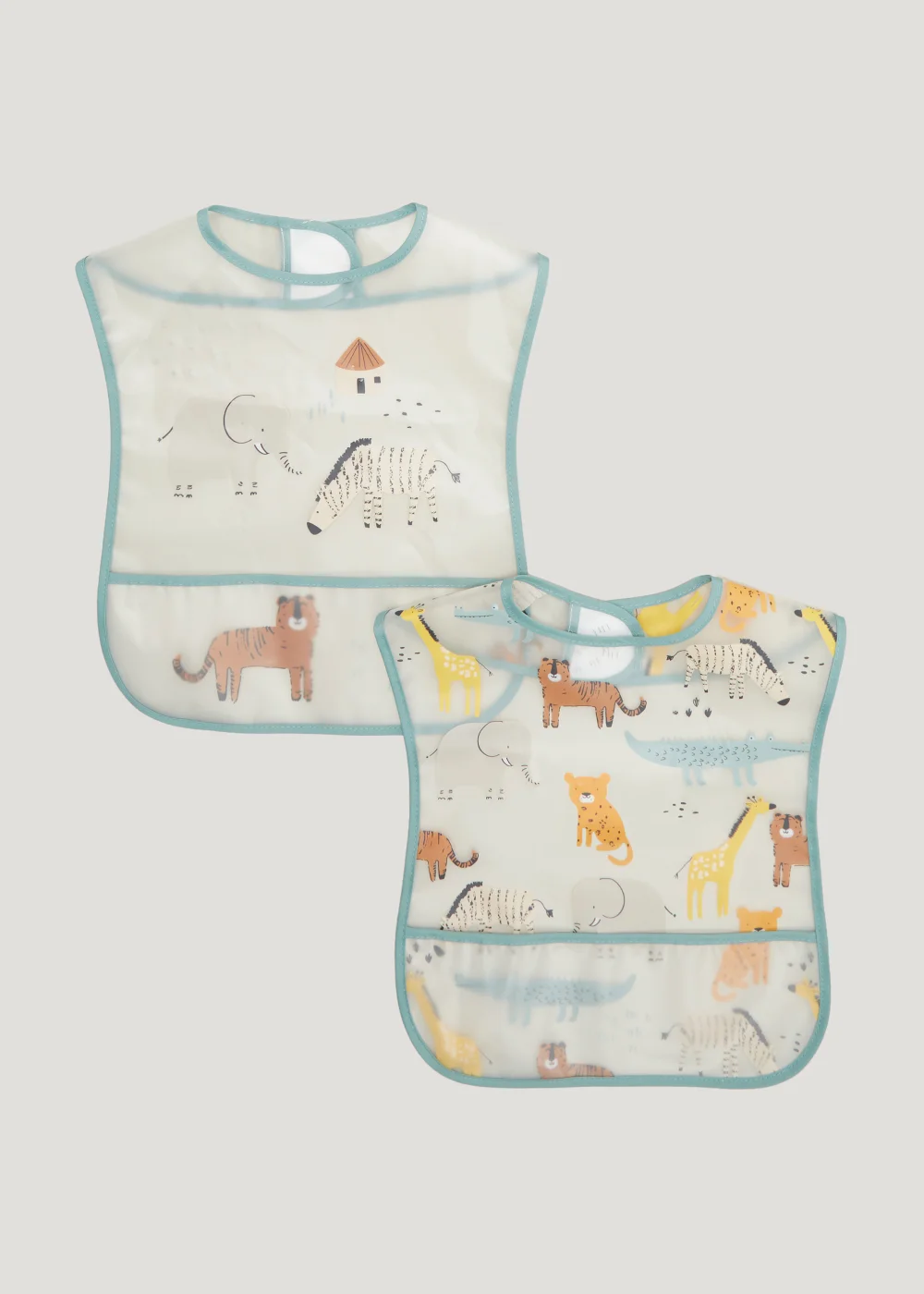 2 Pack Safari PU Bibs - One Size Image 1