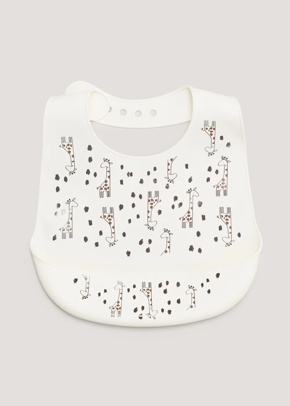 Taupe Giraffe Silicone Bib - One Size Image 1