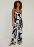 Navy Floral Pyjama Bottoms - Extra small Image 1