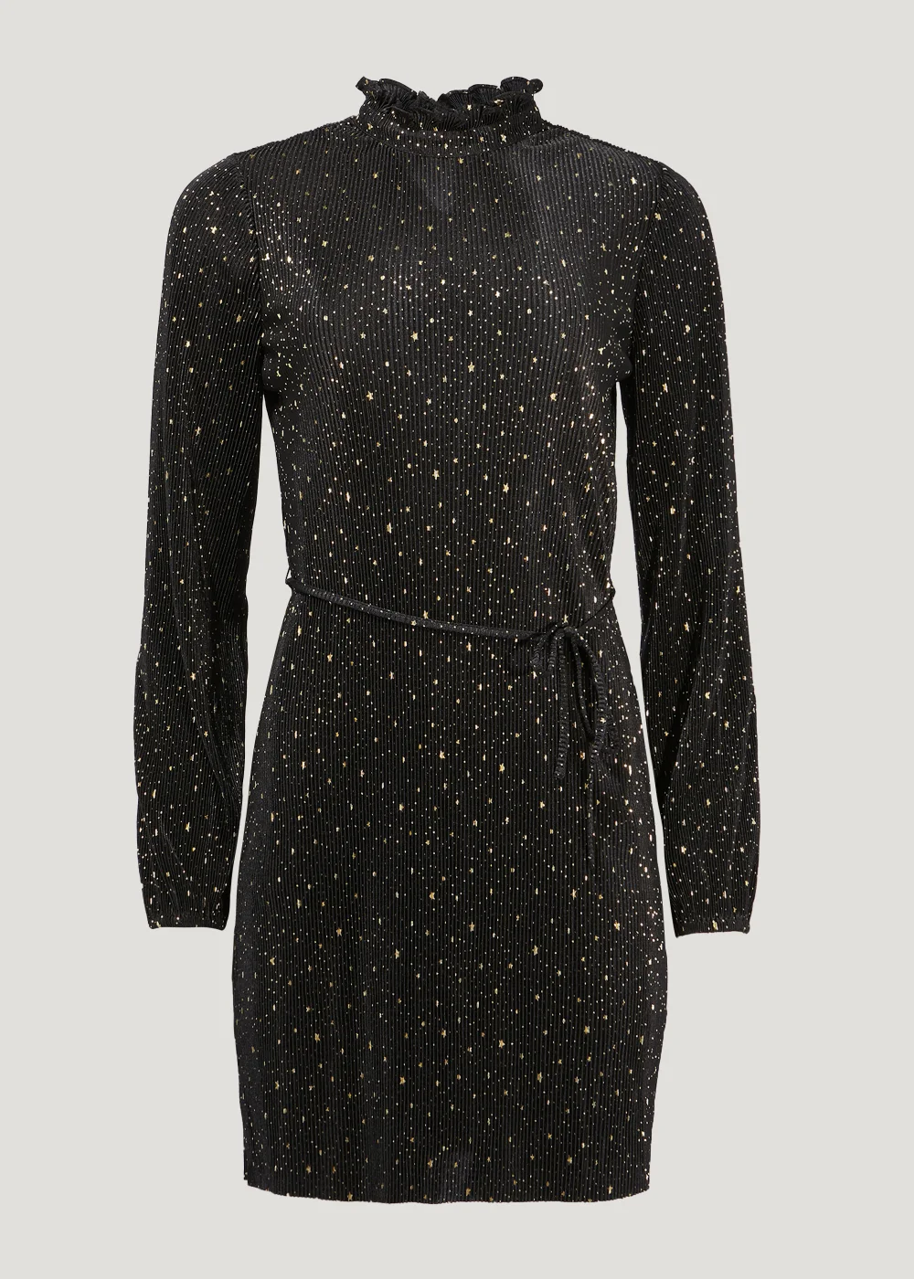 Black Star Foil Mini Plisse Dress - 8 Image 3
