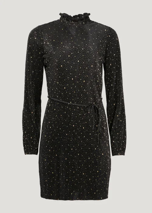 Black Star Foil Mini Plisse Dress - 8 Image 3