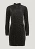 Black Star Foil Mini Plisse Dress - 8 Image 3