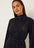 Black Star Foil Mini Plisse Dress - 8 Image 5