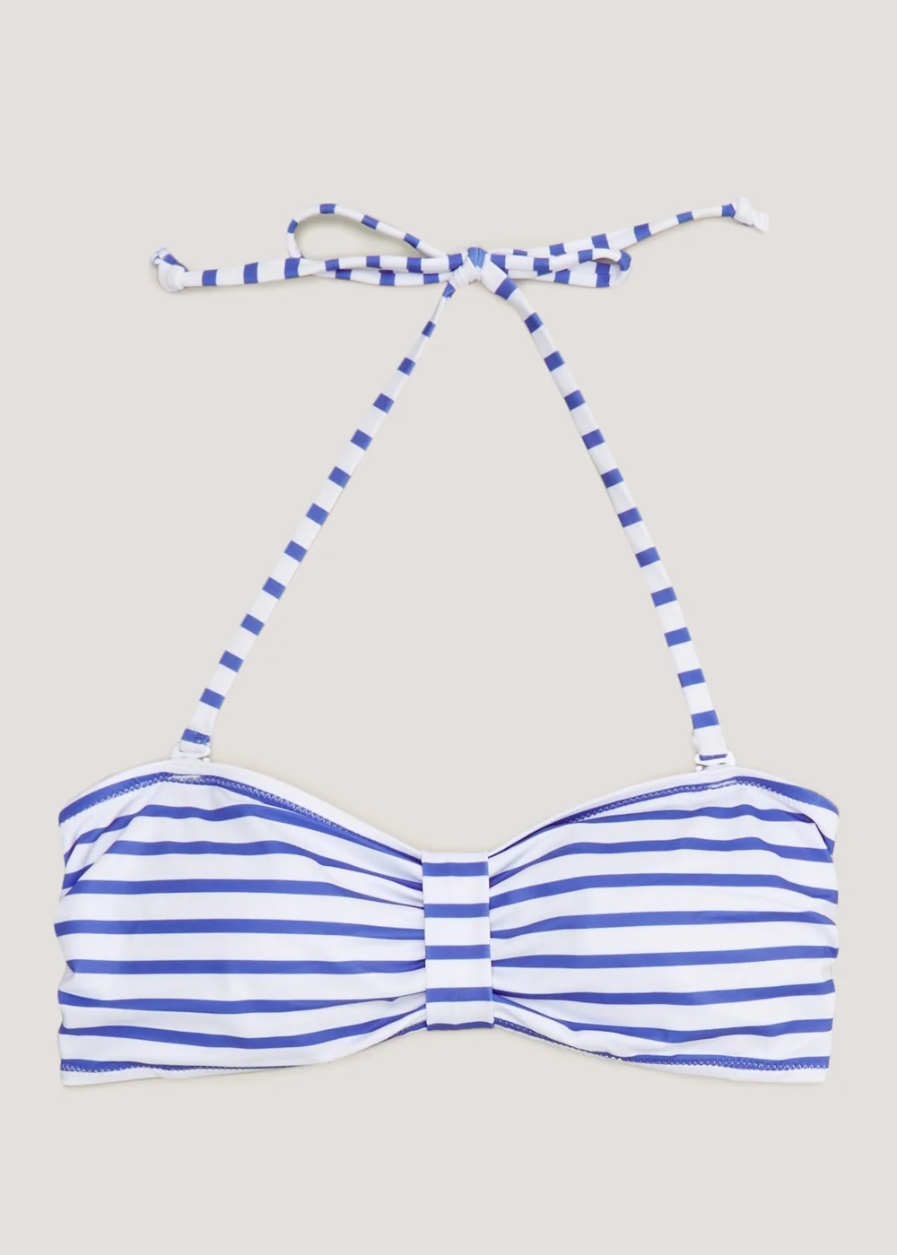 Blue & White Stripe Bandeau Bikini Top - Size 8 Image 3