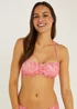 Coral Leaf Bandeau Bikini Top - Size 8 Image 1