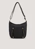 Black PU Messenger Crossbody Bag - One Size Image 2