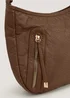 Tan PU Messenger Crossbody Bag - One Size Image 4
