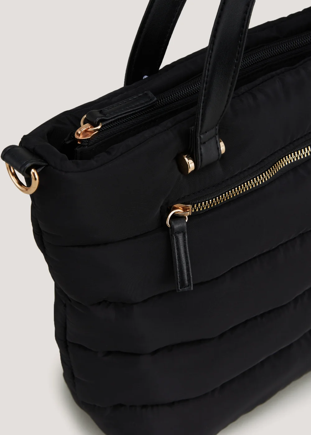 Black Nylon Winged Tote Bag - One Size Image 2