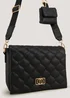Black Quilted Crossbody Bag - One Size Image 2